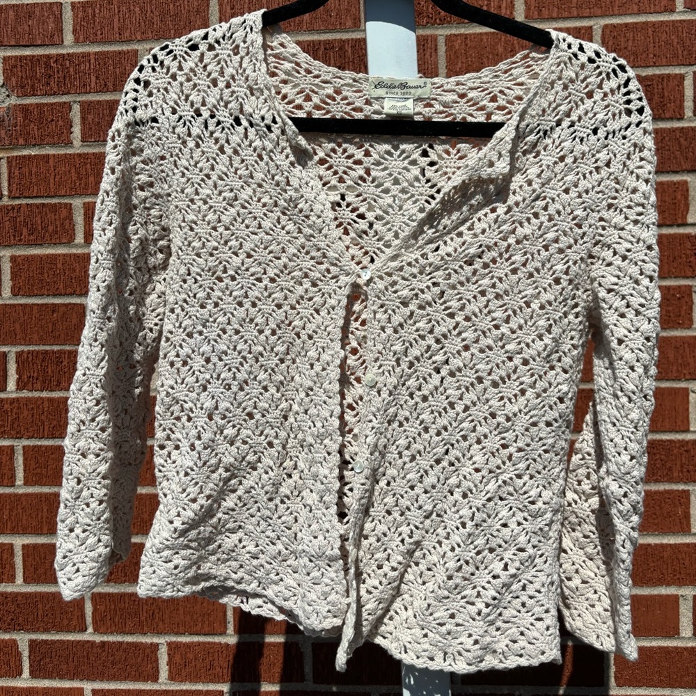 Eddie Bauer XS crochet vintage cardigan